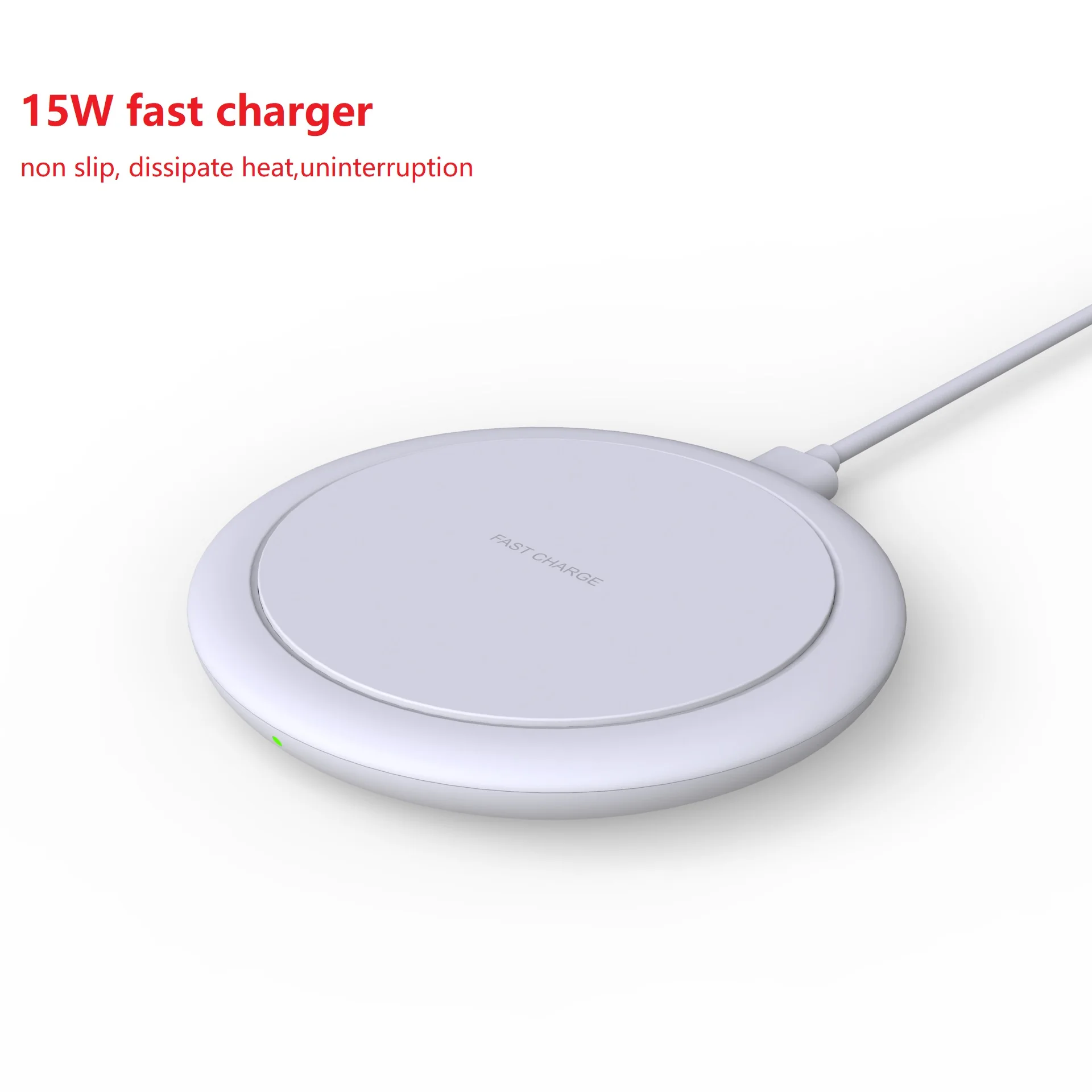 15w qi nonslip dissipate heat fast metal wireless charger for Iphone11/pro/pro max/s/xs/8/8plus