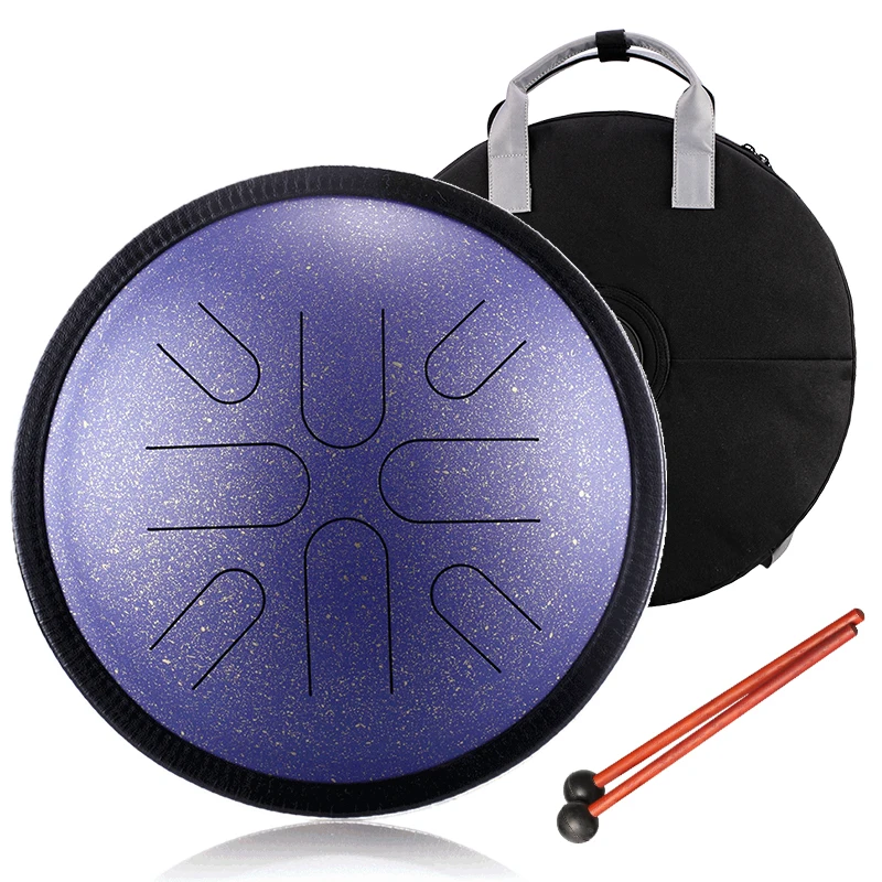 Hluru Tongue Travel Drum 10 Inch 8 Note Handpan Tank Drum Musical Instruments Japanese Mode Steel Drumset TA8