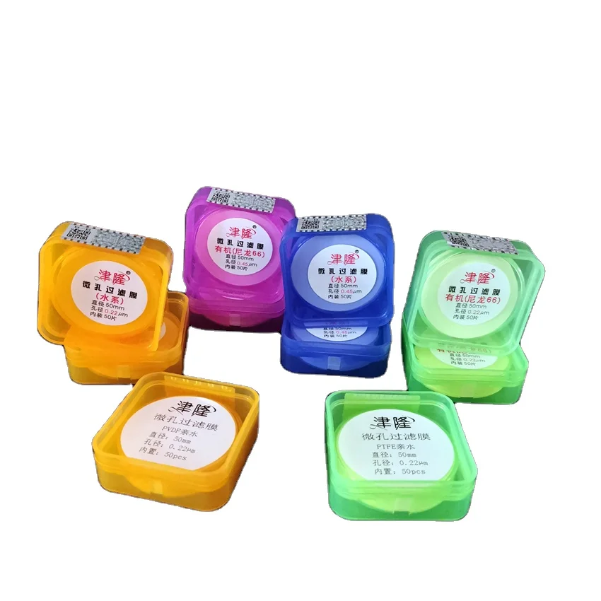 
Микропористая мембрана фильтра для лабораторного использования, 50 мм, органическая вода, ПТФЭ, ПВДФ, GF, пескоструйное устройство, поддерживающая мембрана фильтра 0,22/0,45 