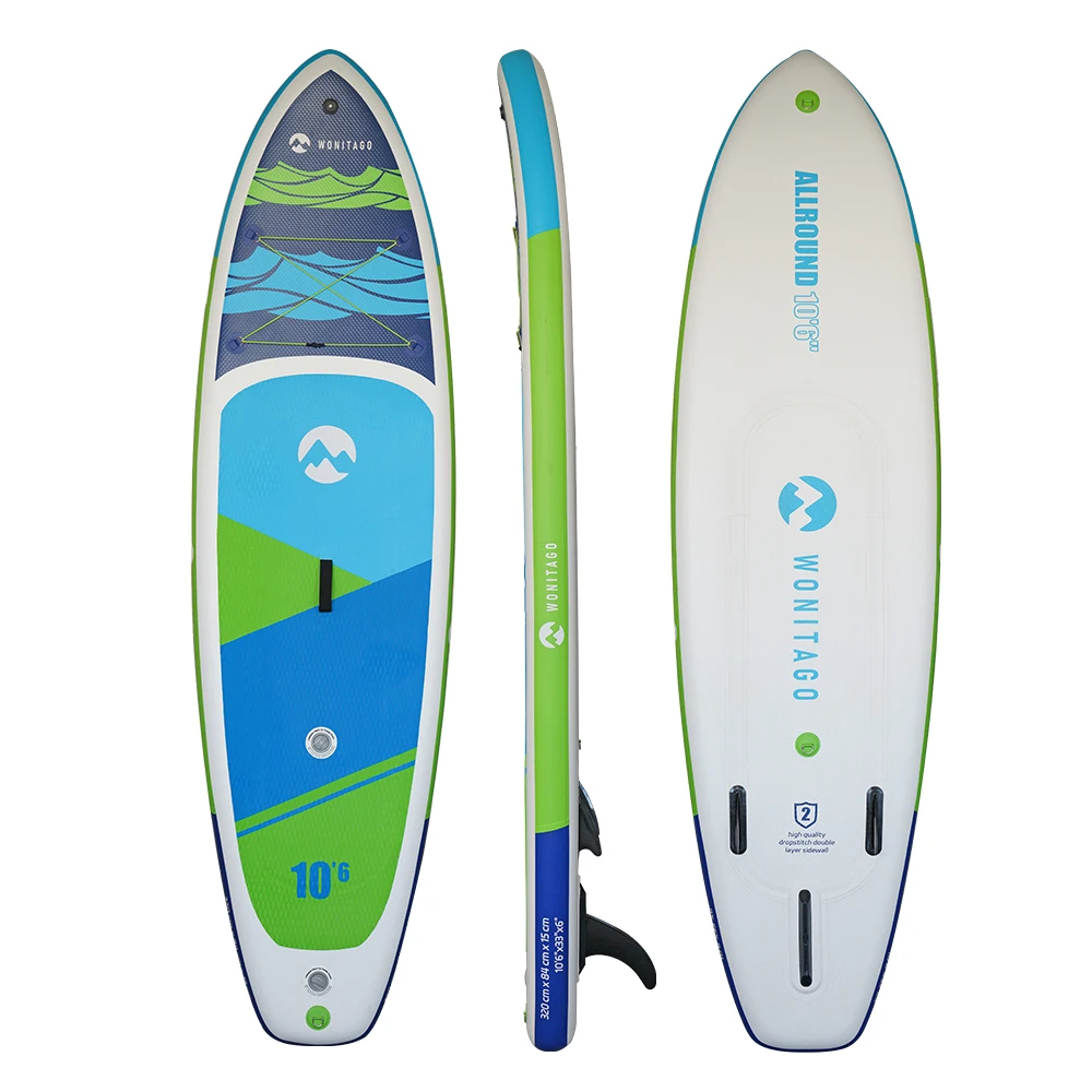 Hot welding seam customized design dwf waterplay surfing stand up paddle board inflatable SUP board with wood grain