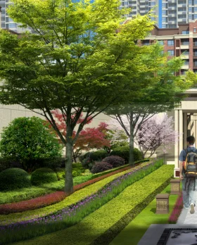 3d building model for building SU model or re-model and rendering for public social facilities build by air view or night view