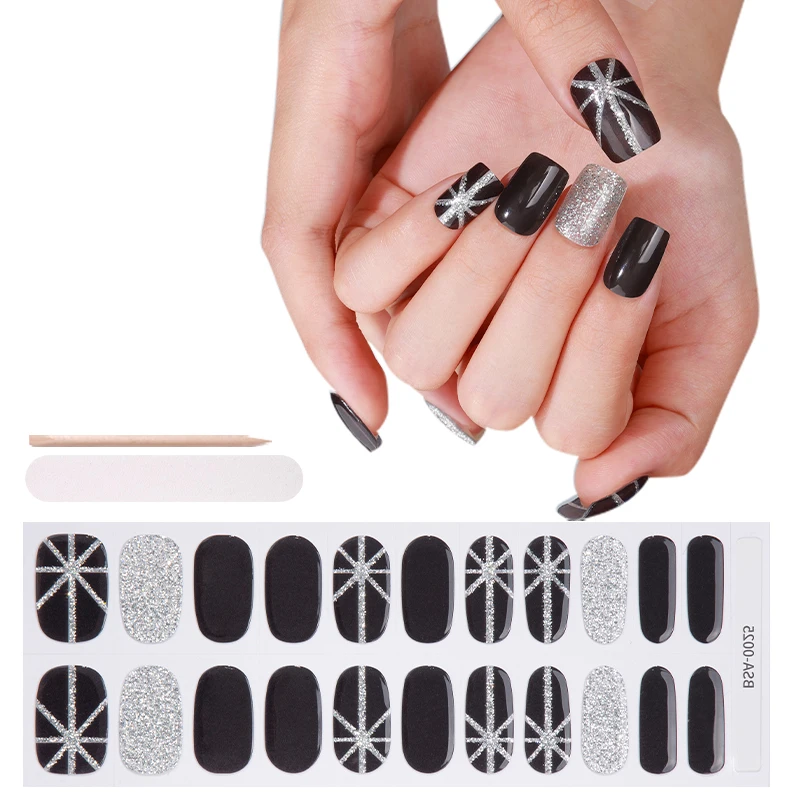 new technique un UV bake 100% pure polish Gel Nail Stickers easter apply used without UV lamp