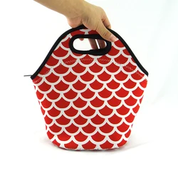 Full custom printed insulated neoprene  lunch tote cooler bag