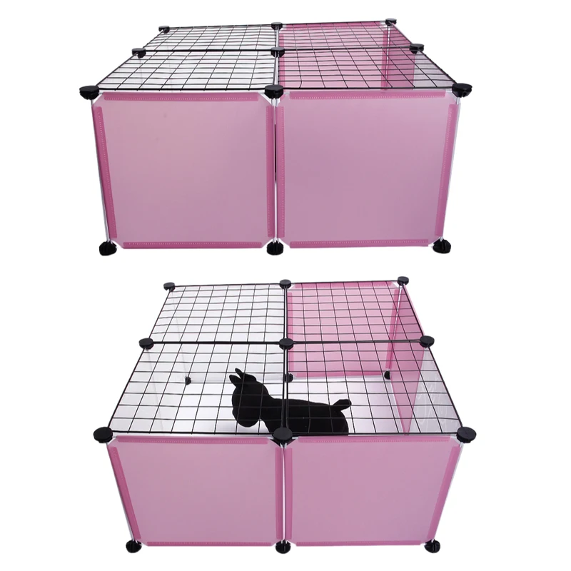 Foldable Diy Pet Playpen Iron Fence Dog Kennels Fence Exercise Training Kitten Dogs Supplies Rabbit House Guinea Pig Cage