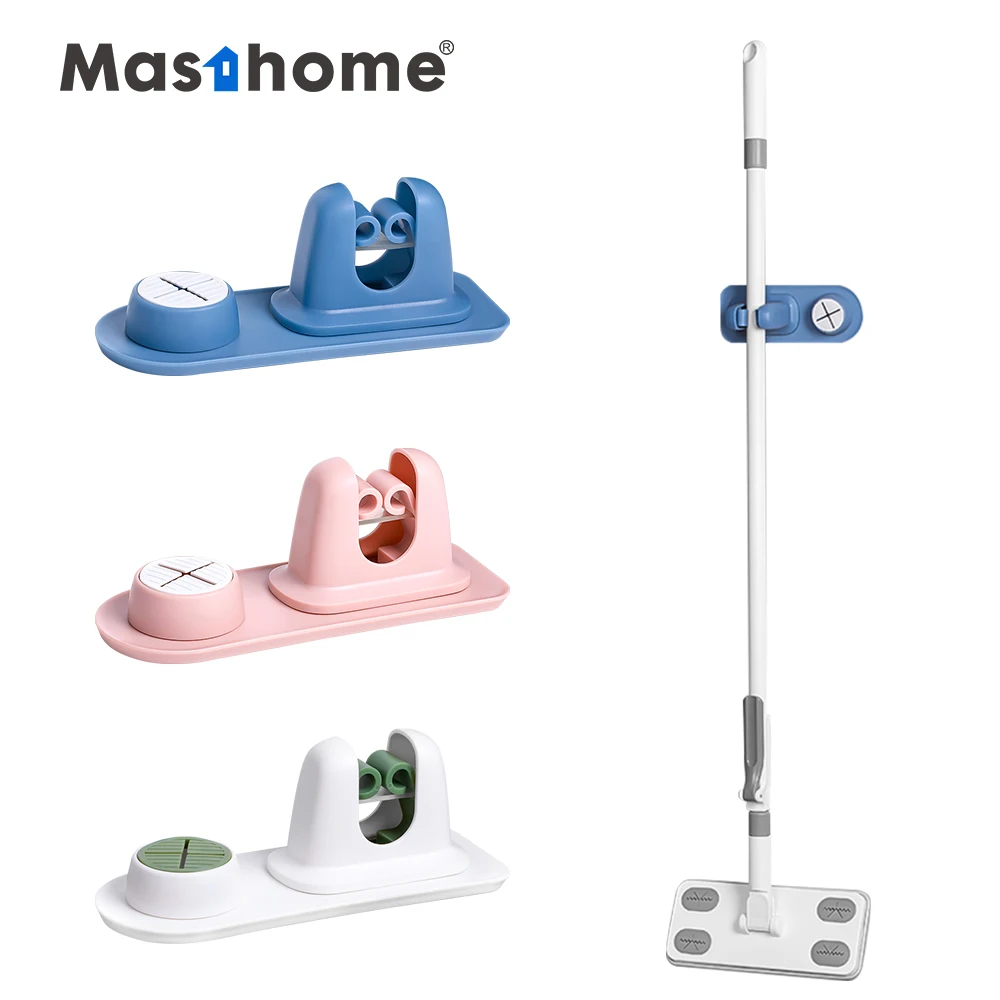 Masthome Hot Selling Household Plastic Sticky Wall Mount Hanger Broom And Mop Hook