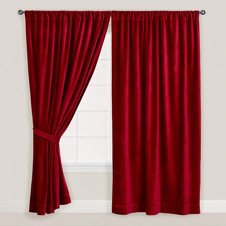 Wholesale Polyester Cotton Flexible Soft Blackout Jacquard Window Curtains For Bed Room