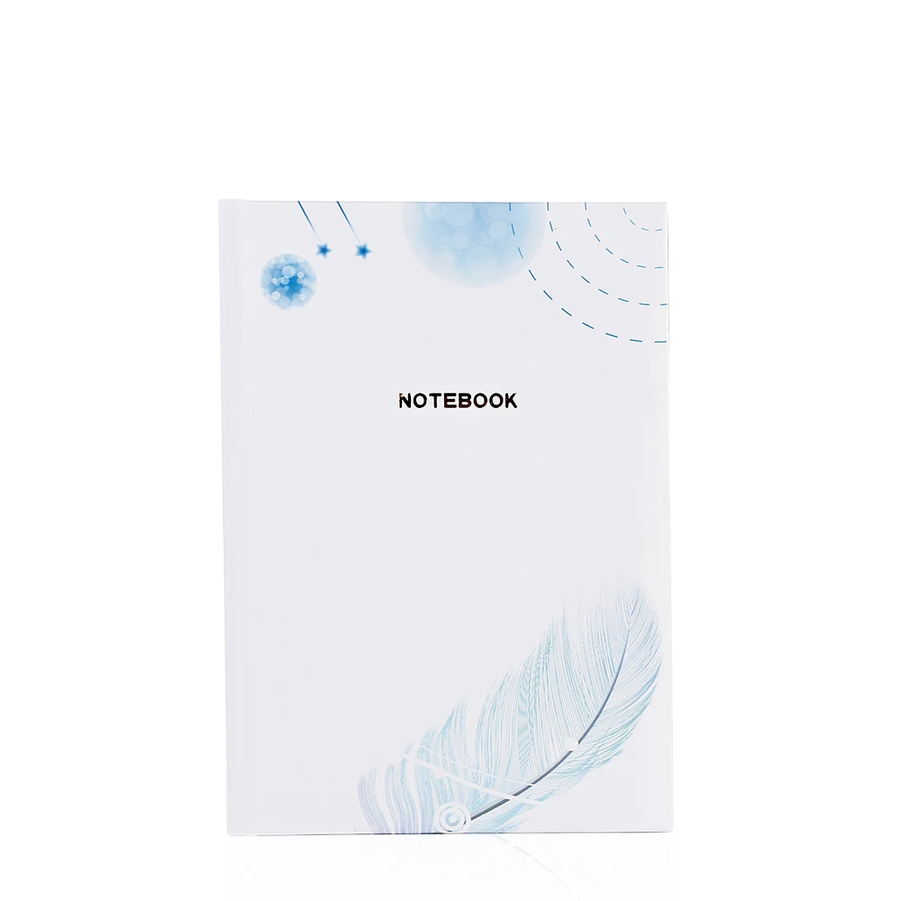 Книги в твердом переплете с изображением фантазийных перьев с синим краем для гостей свадьбы