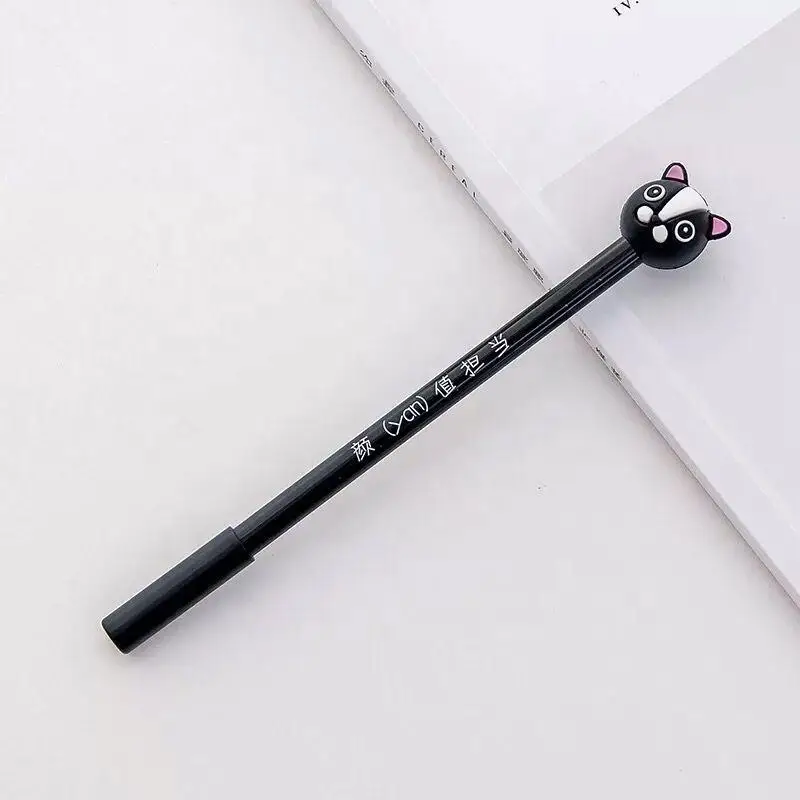 New arrival classic funny cartoon dog shape signature cheap plastic gel pens