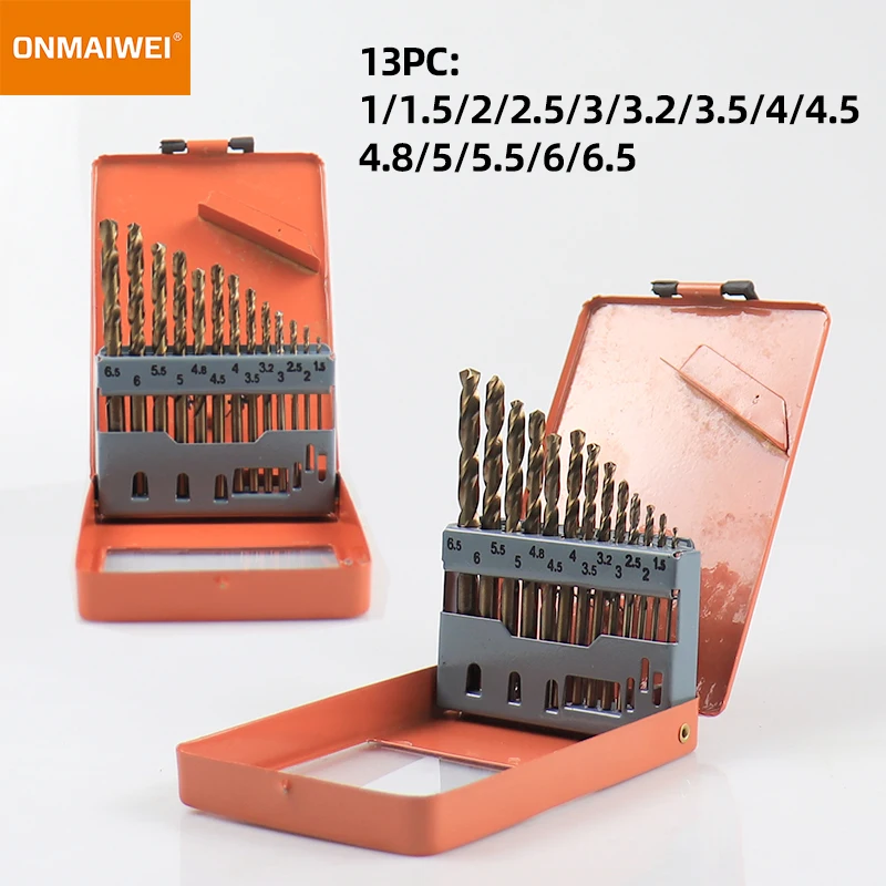 19 Pcs Metric DIN338 Fully Ground HSS Twist Drill Bit Set for Metal Steel Aluminium PVC Drilling in Plastic Box