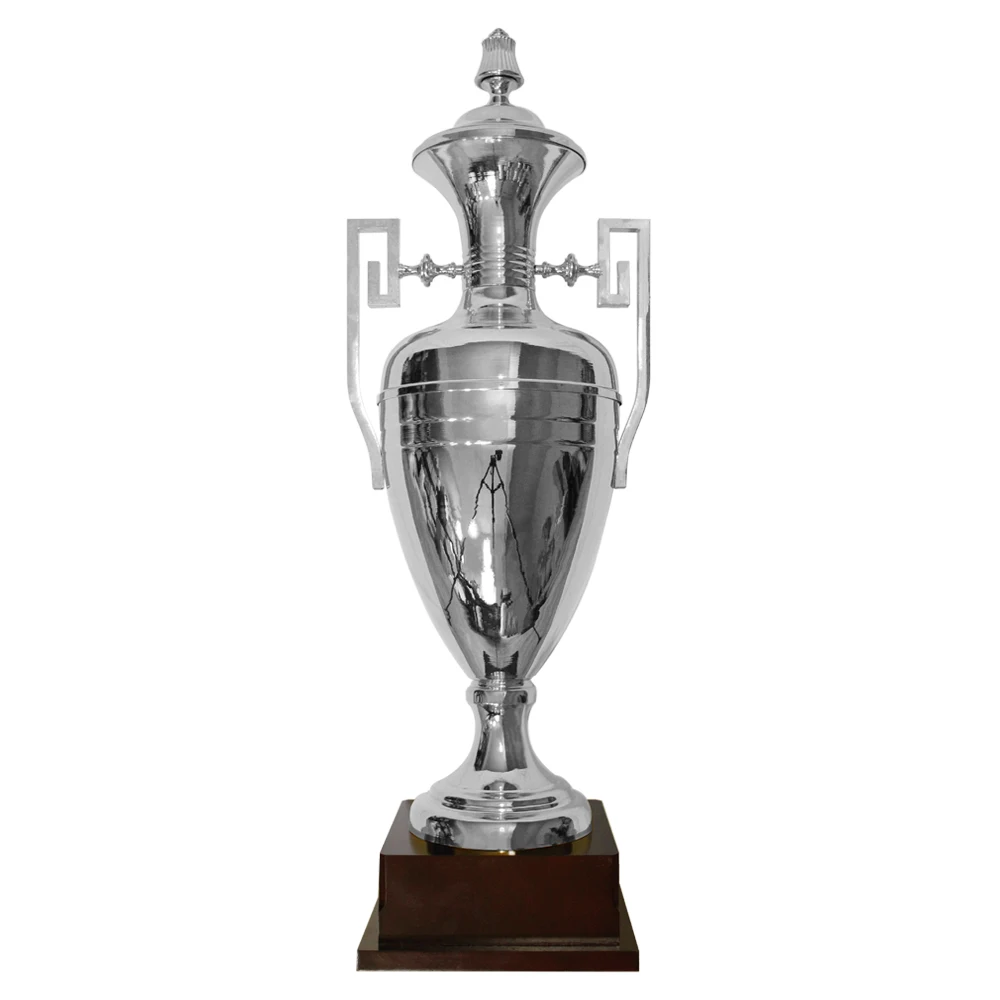 Yiwu Collection Wholesale Metal Trophy Cup Large Trofeos Deportivos Customized Premium Wood Base Metal Championship Trophy