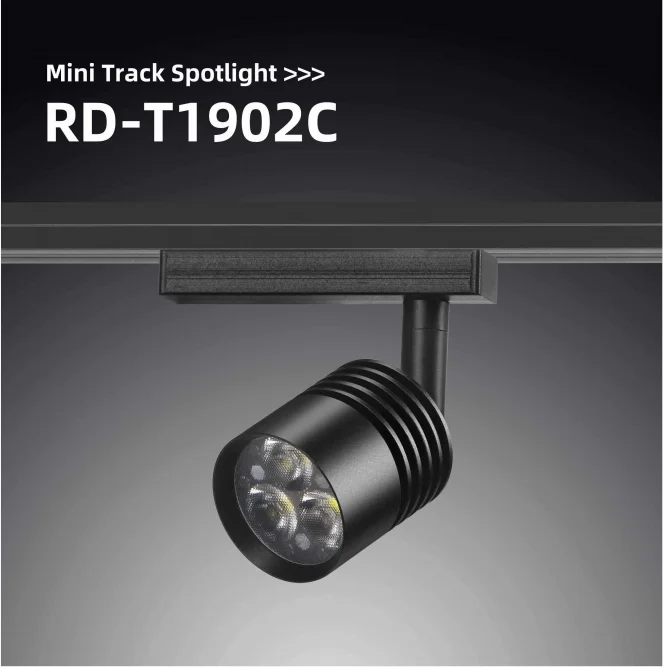 Black Silver Indoor Decor 1-Watt DC 12V Mini Track Spotlight in Magnetic Track Lighting System for Exhibitions.