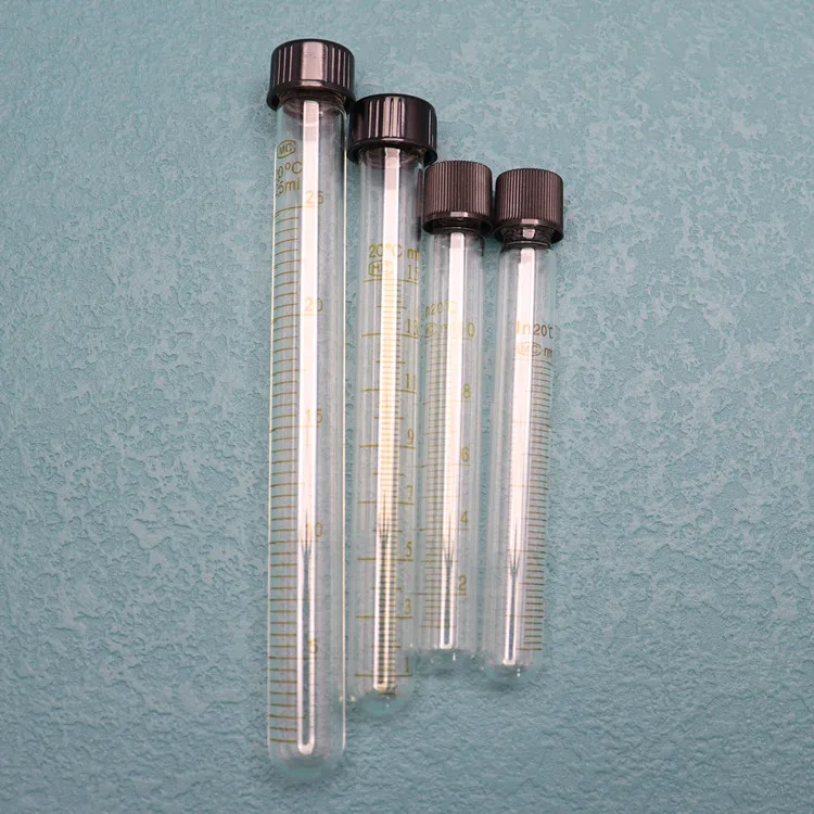 Laboratory Borosilicate Glass Culture Tube with Screwcap and PTFE  stopper High Quality Test Tube