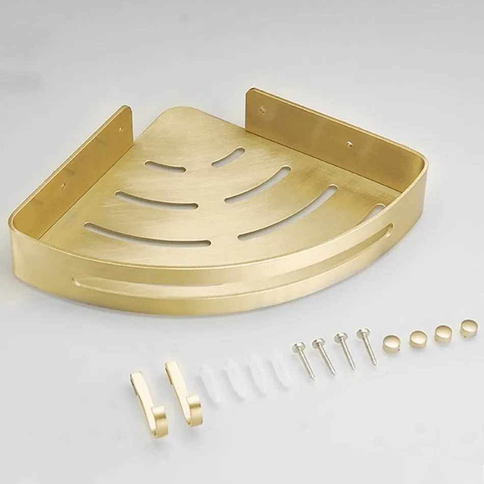 High Quality Aluminium Bathroom Corner Shelf Wall Mounted Self-Adhesive Bathroom Corner Shelf With Strong Load Bearing Capacity