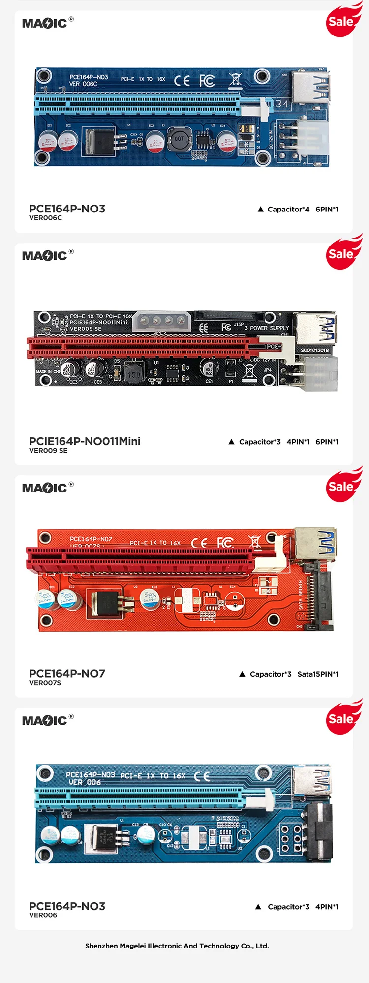 2022 Newest VER018 Pro PCI-E Riser Card 60CM USB 3.0 Cable V018 PCI Express 1X To 16X Extender PCIe card For GPU Graphics Card