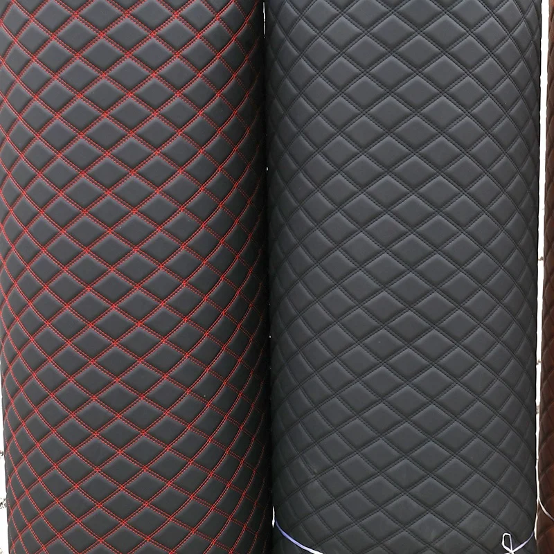 Classical Quilted Embroidery PVC Leather Sponge Rolls For Car Seat Covers