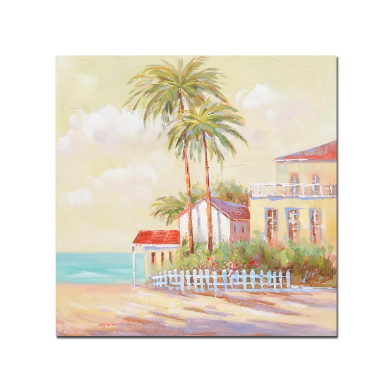 
Amazon hot selling landscape canvas wall art oil paintings seascape paintings 
