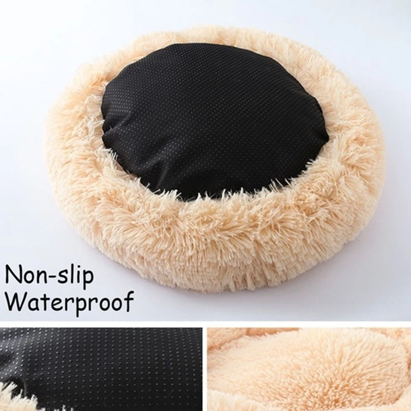 Pet bed comfortable and soft round pet dog cat sleeping mat bed