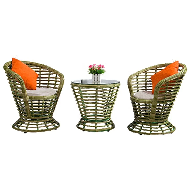 New Arrival Outdoor PE Rattan Garden Chairs Table Set Patio Leisure Table and Chair 3pieces Set