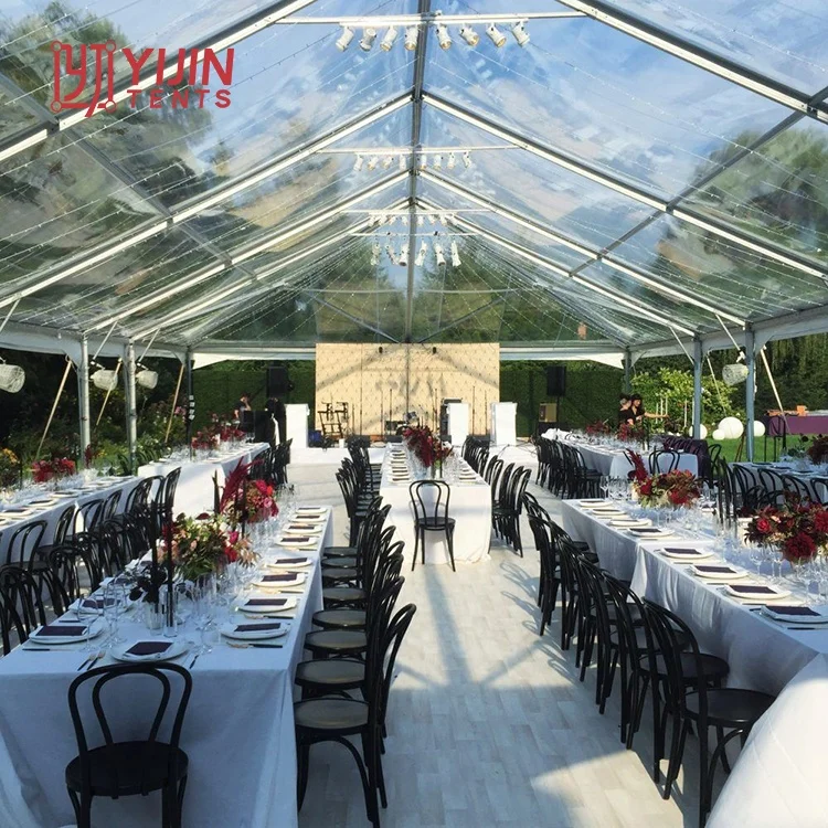 200 300 500 People Outdoor Waterproof Clear Span Trade Show Tent Transparent Clear Wedding Marquee Tent For Outdoor Event
