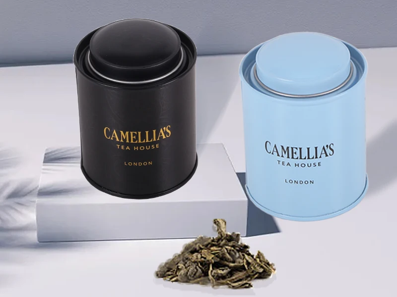 Customised empty round 10oz tea light tins case colored food grade biscuit black tea metal paint tin can printed