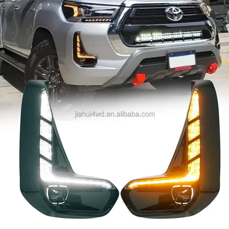 LED DRL Day Light for Toyota Hilux Revo 2020 2021 2022 2023 DRL Fog Lamp