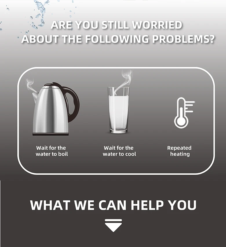 Filterpur new design factory price water dispenser desktop instant hot water heater