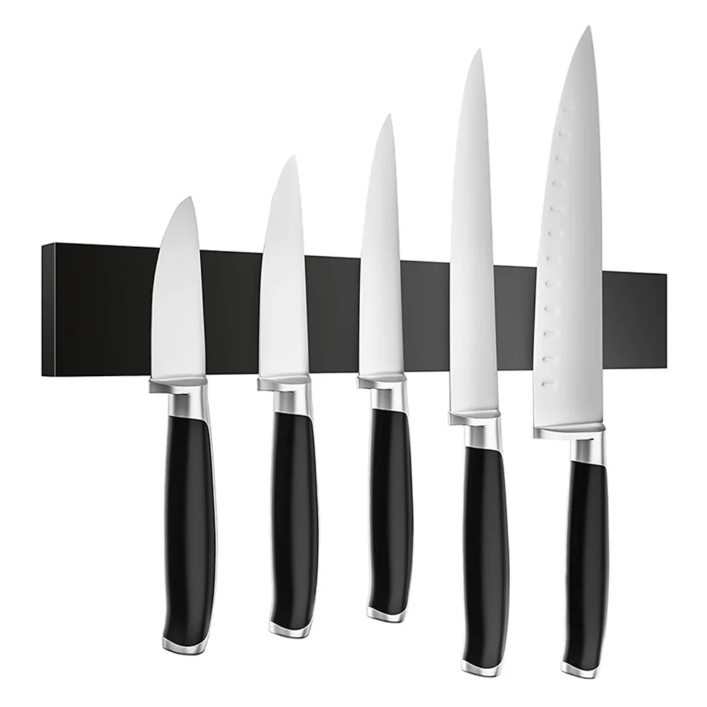 Home Kitchen Magnetic Knife Black Holder 16 inch Stainless Steel Magnet Knife Strip Bar Magnetic Knife Holder for Kitchen (1600313233178)