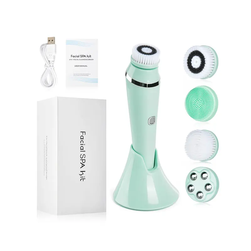 Custom BRAND Electrical 4 in 1 Facial Cleansing Brush Exfoliating Spin Brush