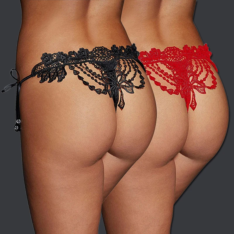 
New Arrival Hot Stylish Embroidered Beaded Thong Ropa Interior Underwear Panties Women Sexy Lingerie Ladies Panties 