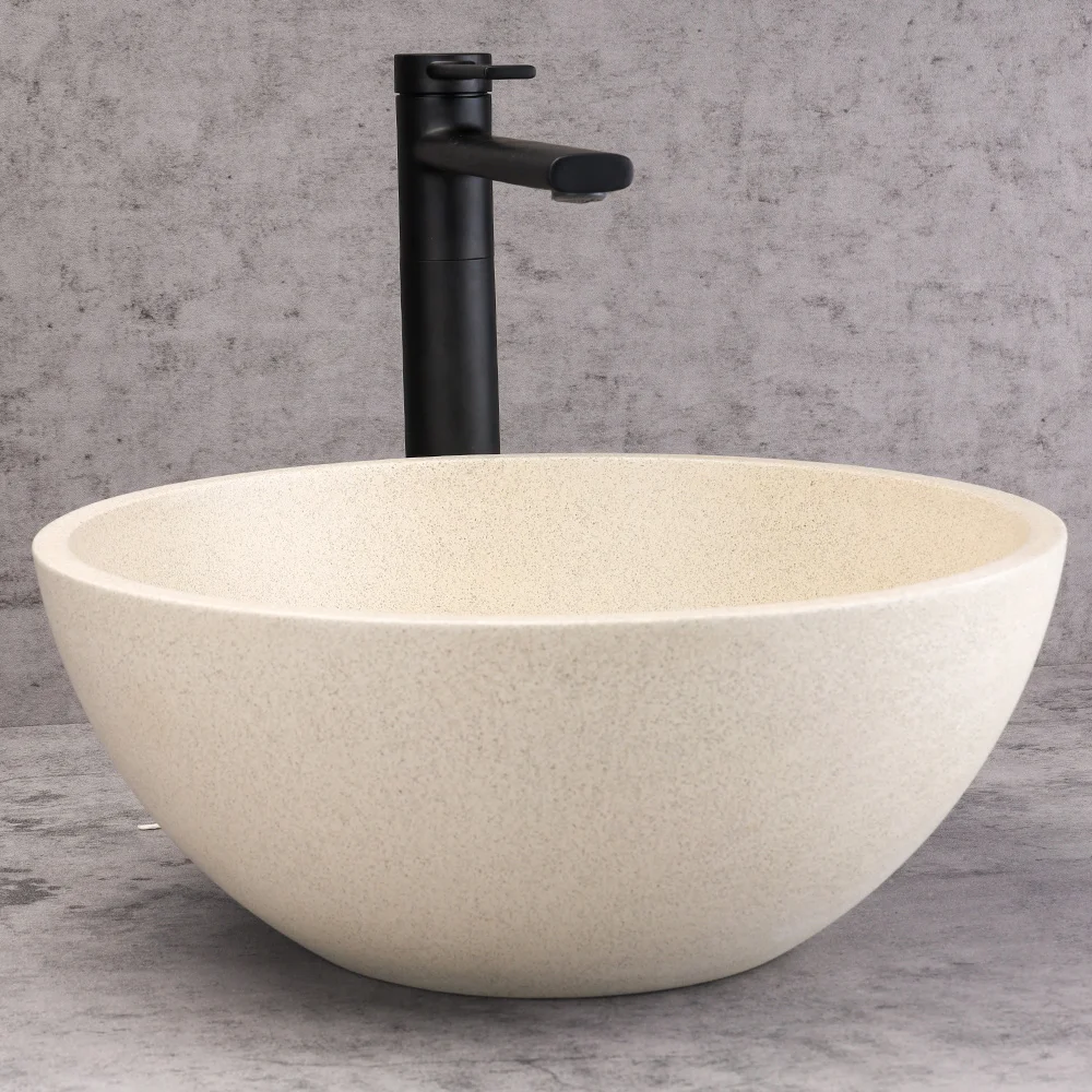 Wholesale mini round basin colorful concrete bathroom above counter basin Industrial rental housing concrete table basin