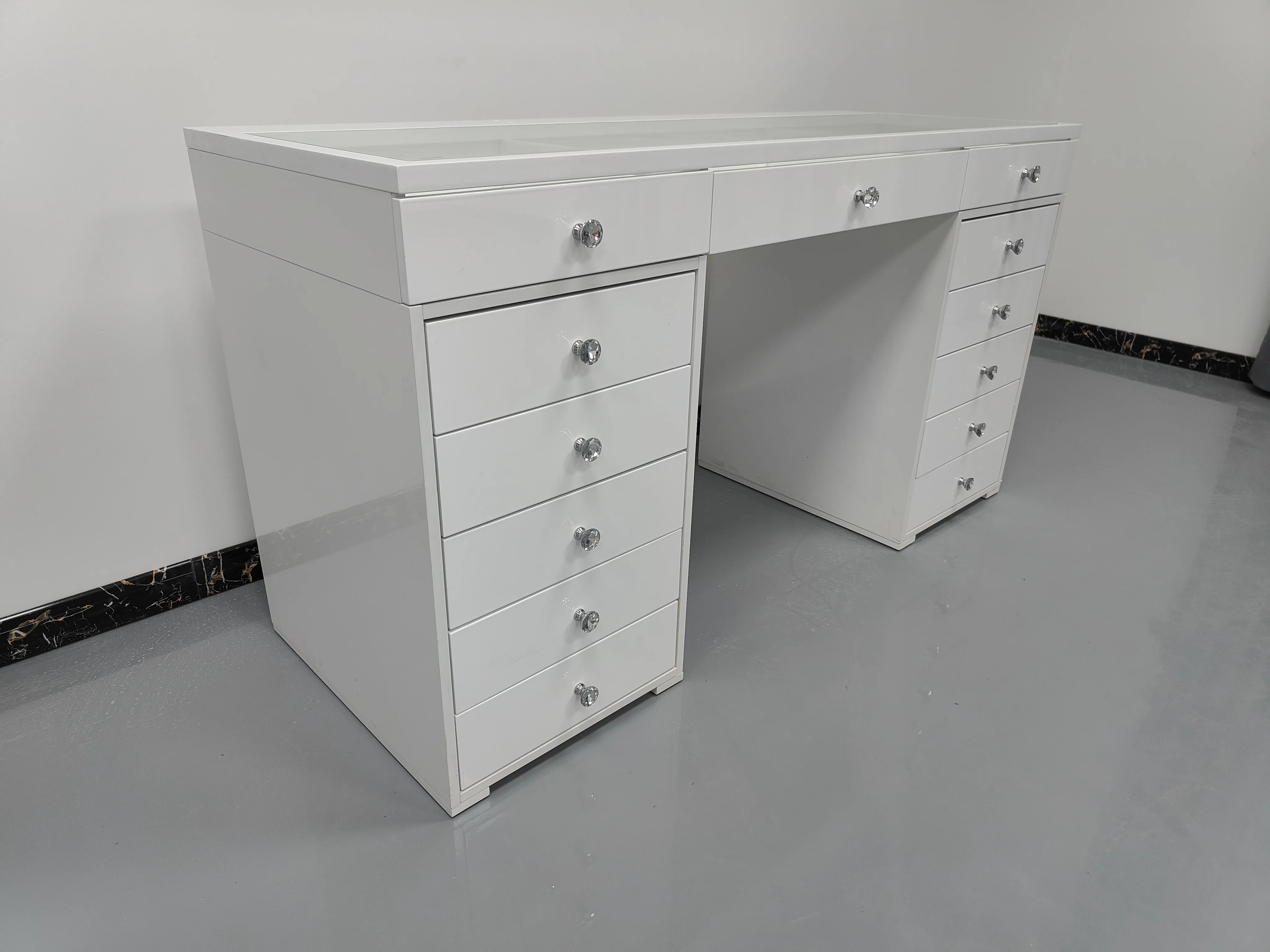 Best Price Makeup Wood Dressing Table Grey Natural Bedroom Furniture 1 Piece Storage Modern Wooden Table Solid Wood Birch MDF