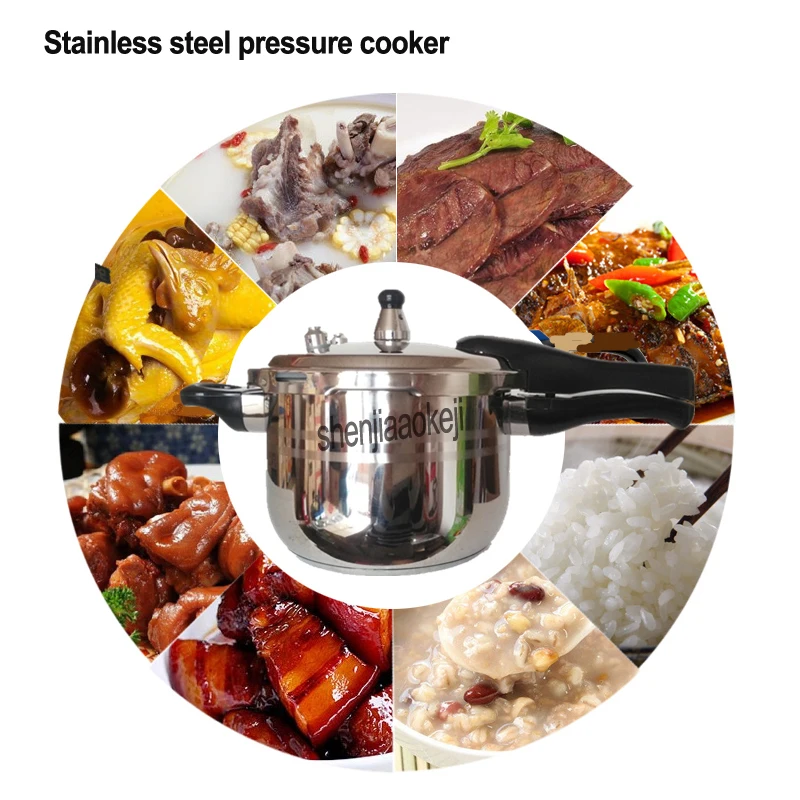 
2L Stainless steel pressure cooker 16cm Cooking Pan Household kitchen stew pot Commercial Pressure cooker stove Kitchenware 1pc 