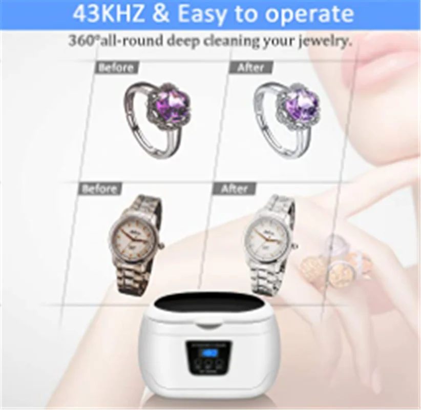 mini ultrasonic cleaner jewelry glasses circuit board cleaning machine intelligent control ultrasonic cleaner bath
