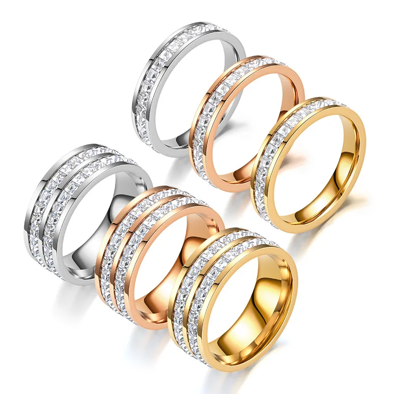 Dropshipping NEW Full star ring female zircon full diamond couple ring ing fashion master jewelry wholesale R88-R89