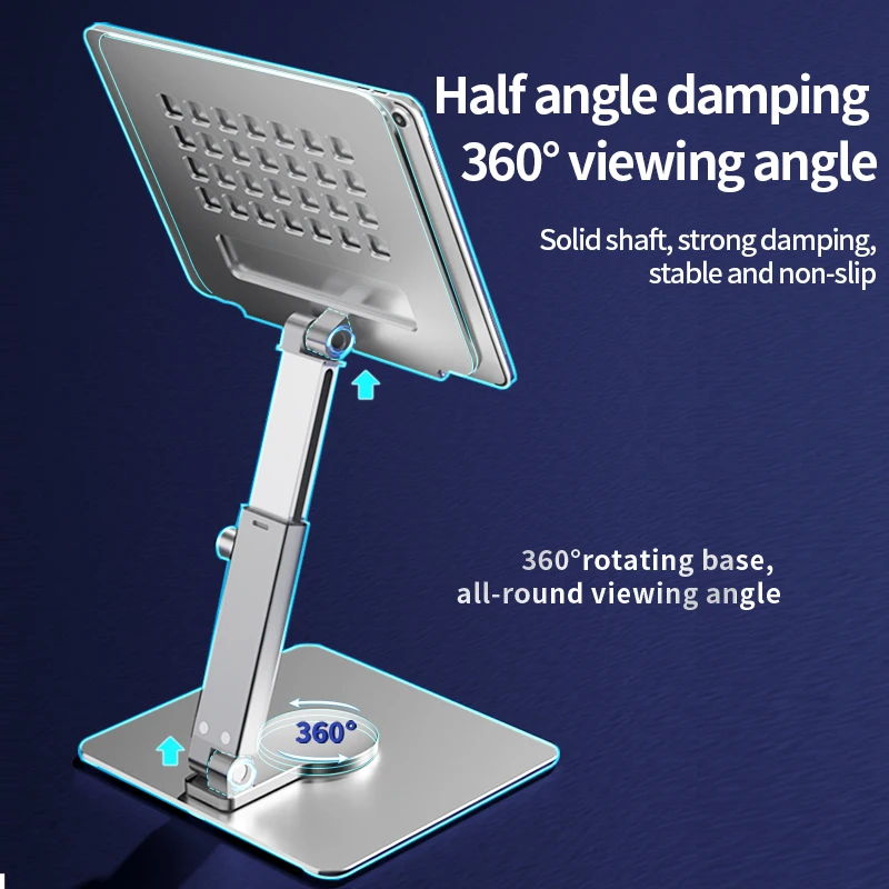 Rotatable Desk Tablet Stand Metal Adjustable Foldable Holder for iPad Pro Air Mini 11 12.9 Samsung Xiaomi Huawei Support
