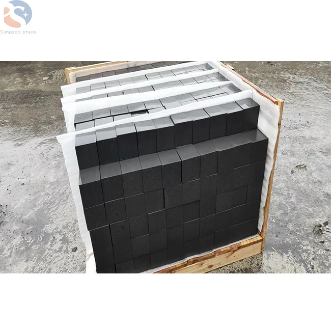 Natural Black Sandstone Flamed Surface for  Cladding Low Price Paving Stone