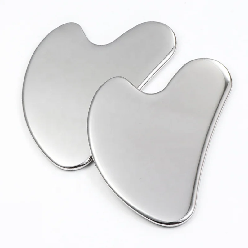 High-quality Face Lifting metal facial massage stainless steel heart shaped gua sha for face