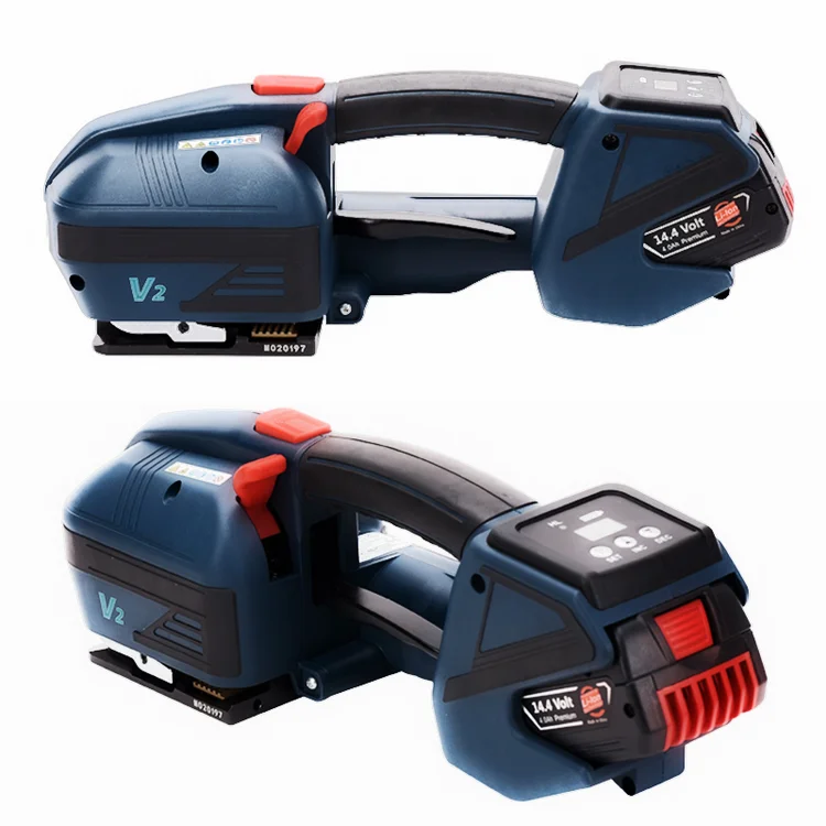V2 Handheld Electric Strapping Machine 3200N Max Tension Hand Packing Machine Wrapping Tools for PP PET Belts