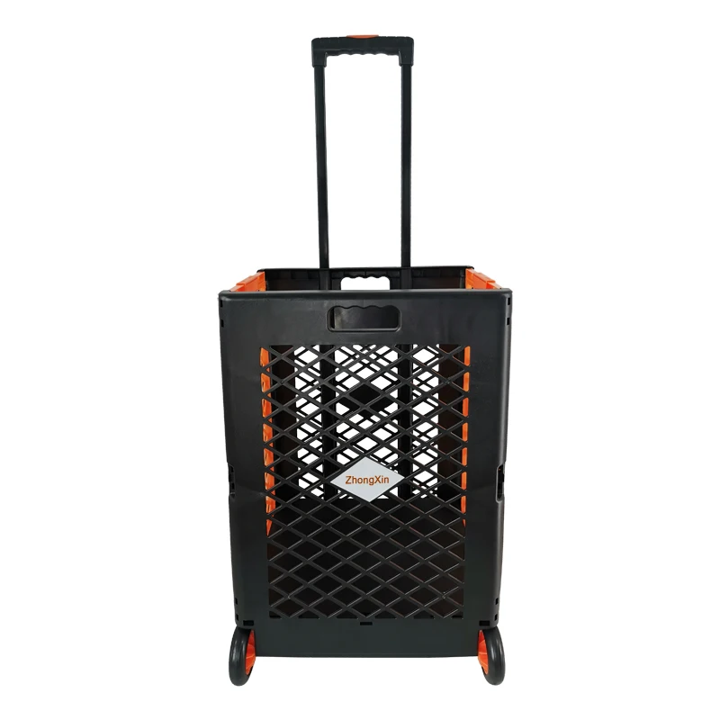 60L plastic folding storage trolley car dirty clothes basket
