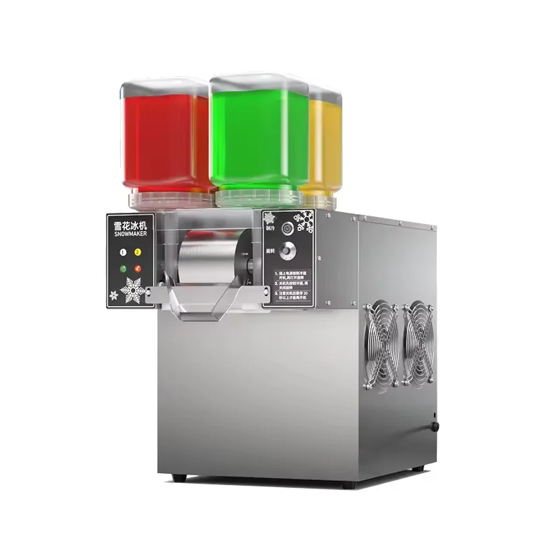 Commercial snowflake ice maker slushy machine for small business Ice Crusher Snowflake Ice Shaver Machine with 4 Flavors