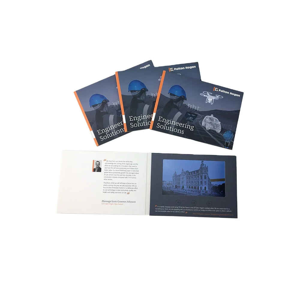 
A5 7inch HD china video brochure For Advertising 