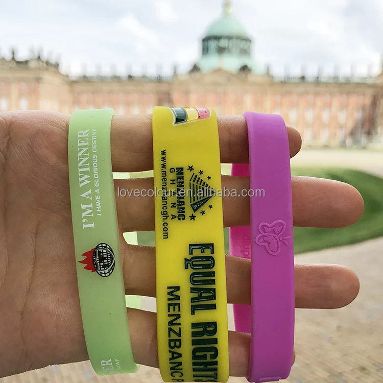 Custom Silicone Bottle Bands Bracelets Silicon Wrist Band Waterproof Rubber Bracelet Wristbands