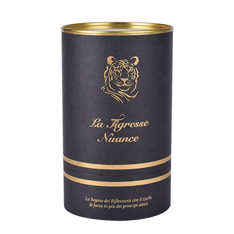 white black cylinder paper tubes gift packaging box for dry shampoo cosmetic perfume diffuser essential oil dropper bottle