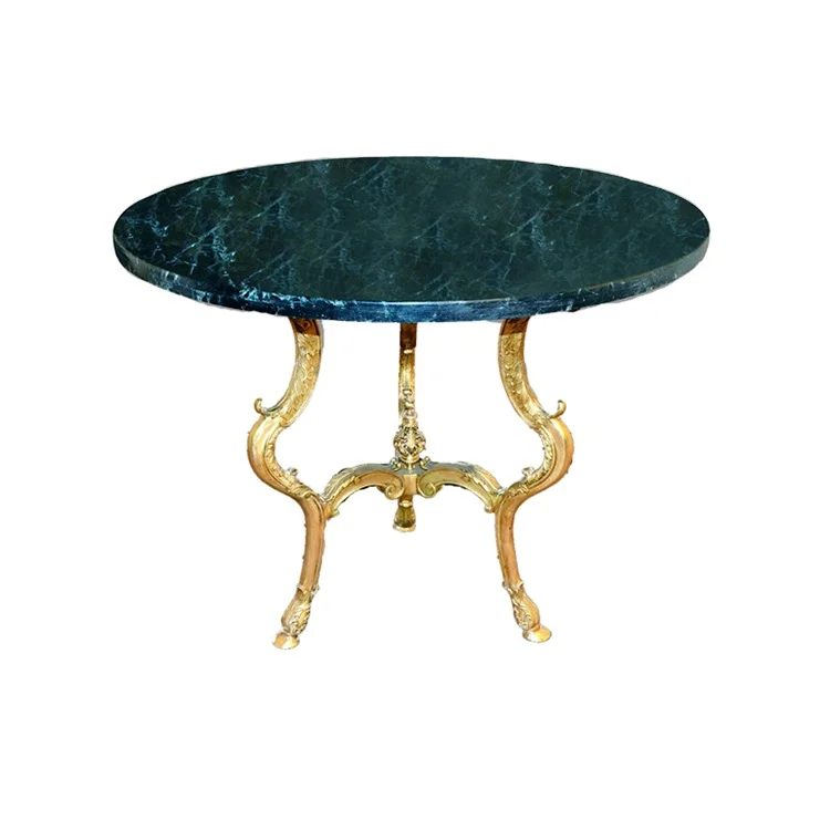 Italian Baroque all copper Indian Green Marble popular retro new leisure lobby table