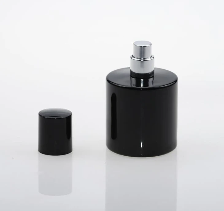 Luxury Perfume Bottle 50ml matte black Men Cologne Glass Perfume Bottle With black cap