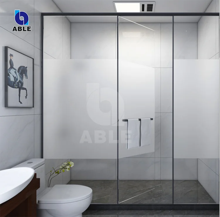 SUSUKU White Frosted Circle Glass Window Decorative Privacy Film Adhesive for