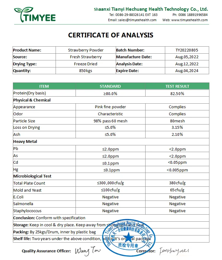Wholesale Strawberry Flavour Powder 40-60mesh Freeze Dried Strawberry Powder