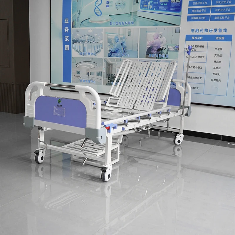 Crank Hospital Bed for Home Care Medical Rehabilitation Beds Metal Health and Wellness Equipment for Nursing Homes