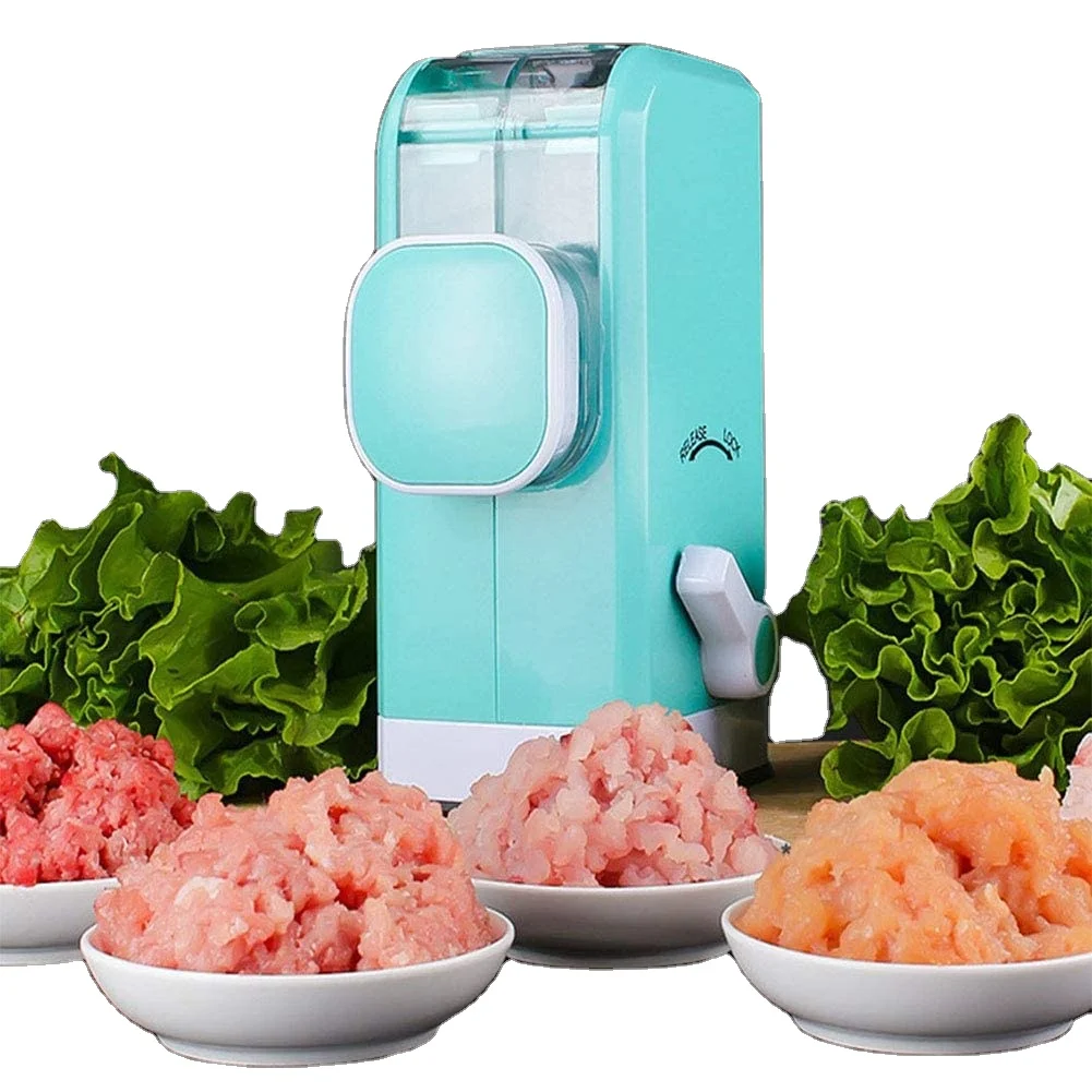 Multifunctional manual meat grinder, household mincer, mixer 6 blade knife cutting design