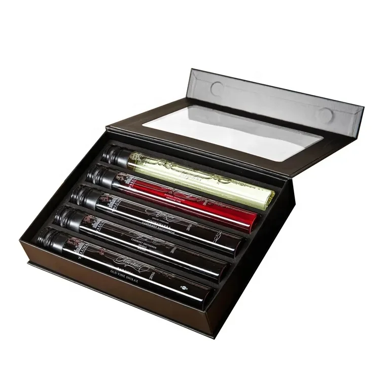 Custom Tequila Luxury Spirit Drink Champagne Liquor Whisky Red Wine Tasting test tube Glass Bottle Gift Packaging Box